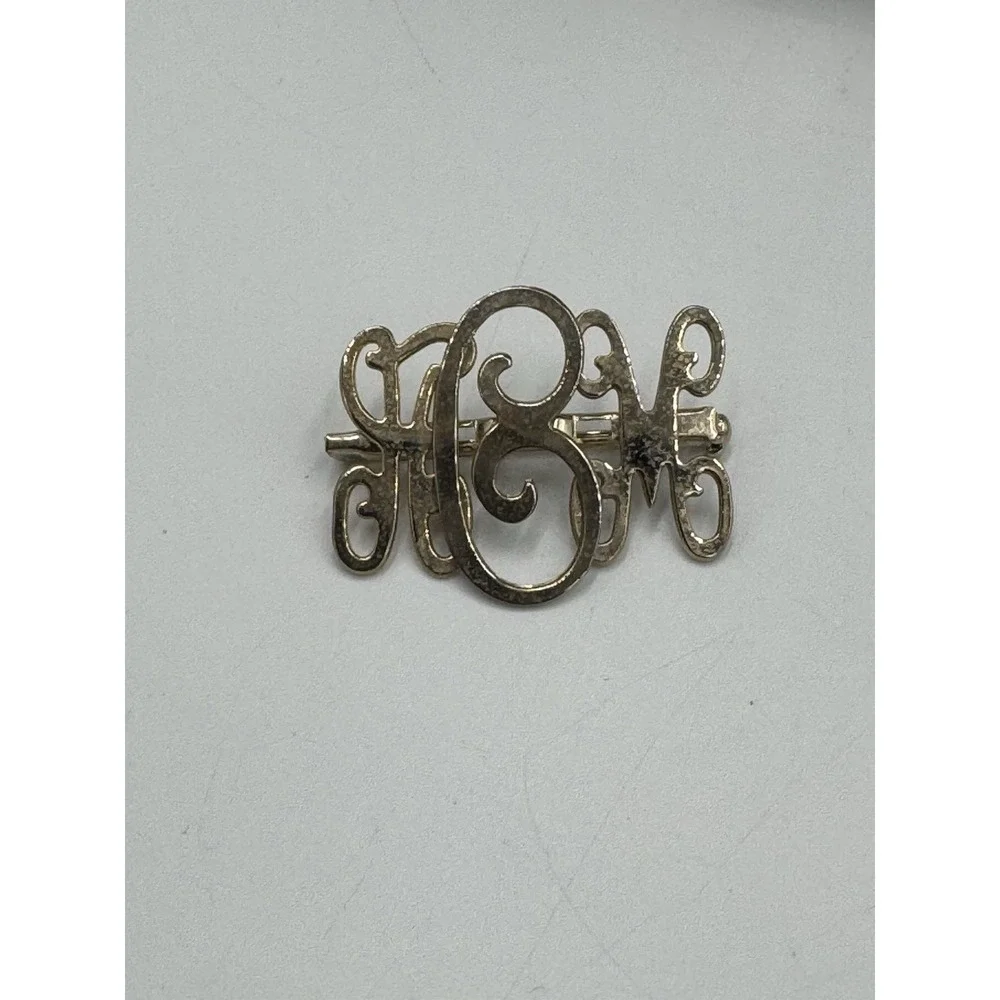 Vintage Monograph Initials  Monogram Brooch Pin ''HCM
